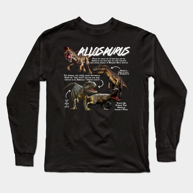 Allosaurus Fun Facts Long Sleeve T-Shirt by Animal Facts and Trivias